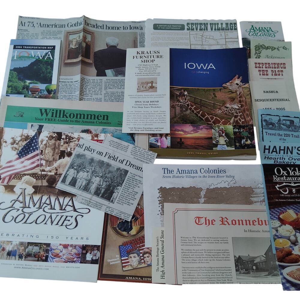 2005 Iowa Travel Ephemera Collection - Amana Colonies & Souvenirs